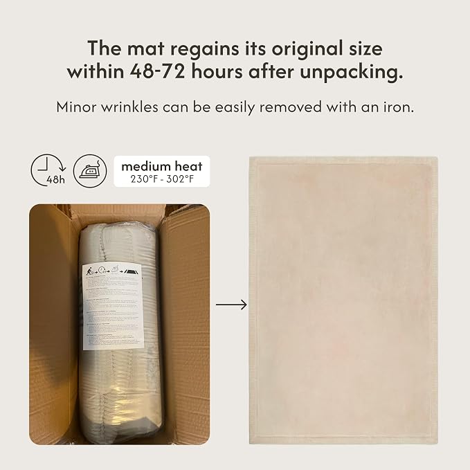 Hakuna Matte CloudSoft Mat for Floor 60" x 80" Beige | Coral Velvet high-density foam Rug – Non-Slip, Water-Resistant