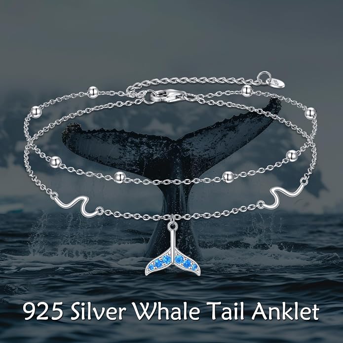 Heart/Starfish/Pineapple/Anchor/Sea Turtle/Butterfly/Celtic/Whale Tail bracelet Anklets for Women 925 Sterling Silver Anklets Jewelry for Women