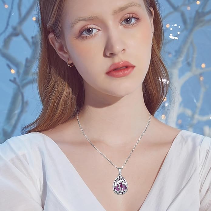 Tree of Life Necklace Family Teardrop/Heart Pendant Mother Jewelry Gifts for Women Grandma Wife Mom