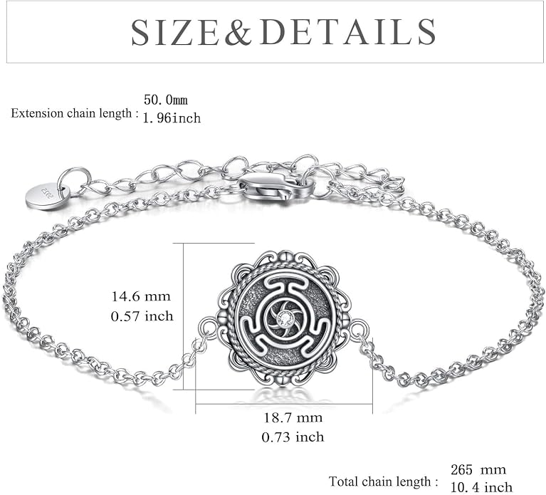 CRMAD Moonstone Moon/Star/Daisy/Turquoise/Rose Flower/Cat/Star/Hecate/Airplane/Pearl/Chakra/Rose Pearl/Butterfly/Wave/Starfish Anklet for Women Sterling Silver Anklet Irish Jewelry