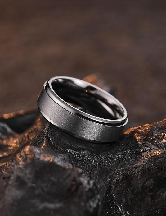 King Will Titanium Wedding Band for Men Women- 3-10mm Width Black/Sliver/Gold High Purity Titanium Promise Wedding Ring Comfort Fit for Daily Wear Size 6-14