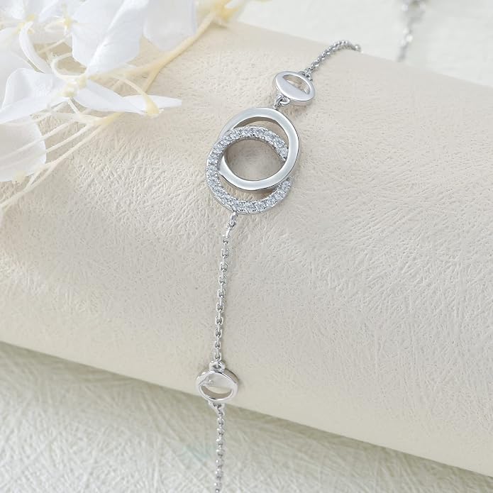 VONALA Witches Knot/Compass/Dragonfly/Clover Bracelet Sterling Silver Adjustable Charm Bracelet Summer Beach Foot Chain Jewelry for Women Gifts