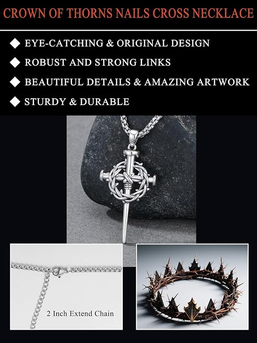 Seiyang Crown of Thorns Necklace 925 Sterling Silver Crown Pendant Amulet Jewelry Gifts (with Gift Box)