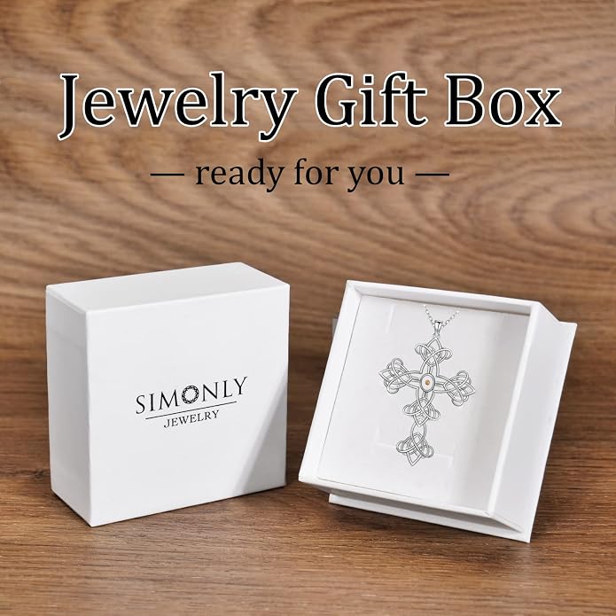 SIMONLY Protection Necklace Sterling Silver Jesus/Virgin Mary/Guadalupe Cross Necklace Mustard Seed Evil Eye Pentagram Amulet Jewelry Christmas Birthday Gifts for Women Men