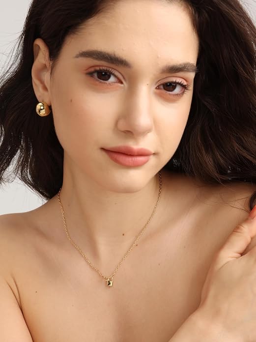 FRUMOS Gold Plated Necklace for Women, Dainty Layered Chain Necklace, Fashion Jewelry for Daily Wear