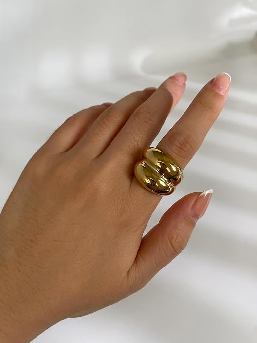 Pierced Owl 316L Stainless Steel Double Dome Ring