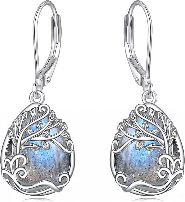 Teardrop Tree of Life/Filigree Earrings for Women Dangle Leverback Earrings Jewelry Gift Anniversary For Her