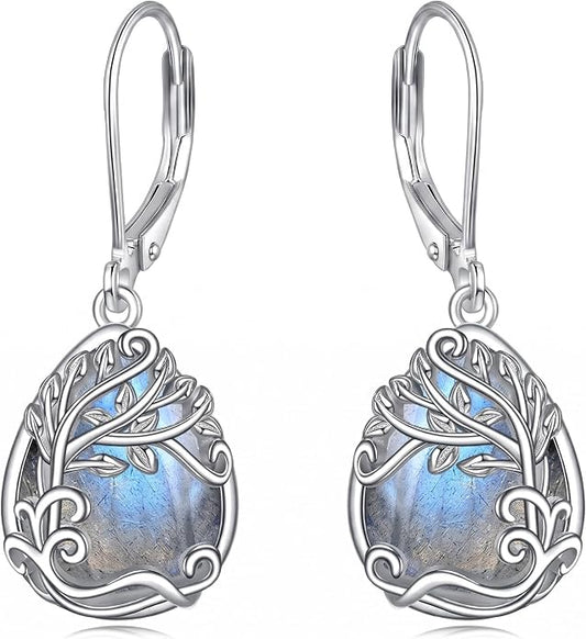 Teardrop Tree of Life/Filigree Earrings for Women Dangle Leverback Earrings Jewelry Gift Anniversary For Her