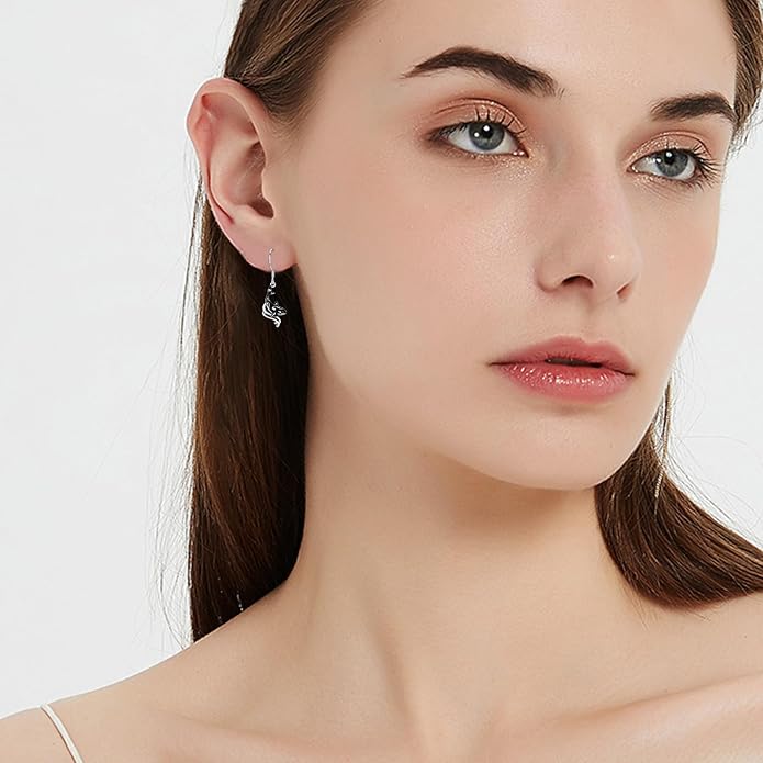 Butterfly/Cardinal/Rabbit/Frog/Turtle/Dragonfly/Flamingo/Mermaid/Hummingbird/Robin/Raven/Owl/Whale/Cat Earrings S925 Sterling Silver Animal Jewelry Gifts for Birthday Christmas