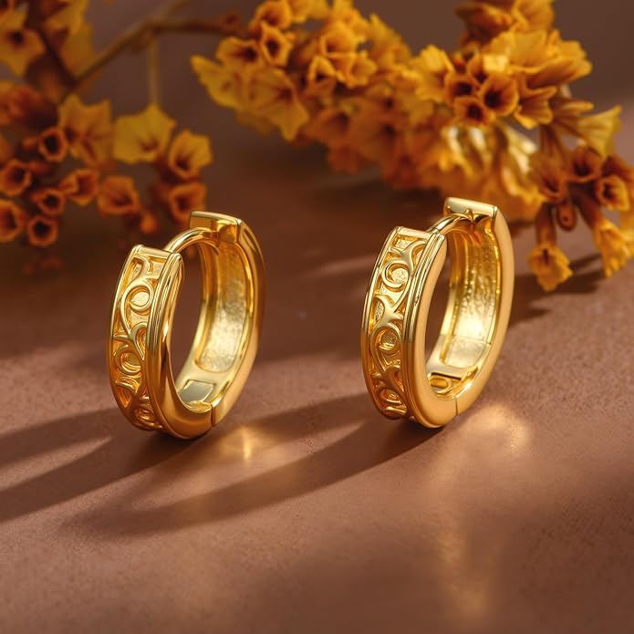 Gold Dainty Hoop Earrings for Women Hypoallergenic Lightweight 14K Gold Huggie Earrings Jewelry Valentines Day Gifts for Wife Girlfriend Her