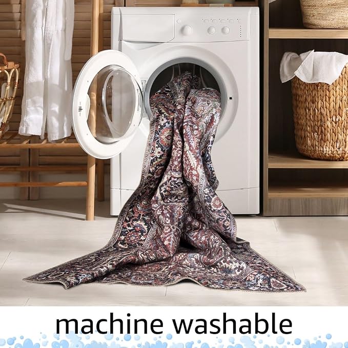 Keen Home Design 36"x60" Rug - Machine Washable Entry Rug with Non-Slip Backing, Ideal for Enteryway, Kitchen, Bathroom, Laundry Room - Vintage, Easy Clean, Durable, Low Pile - (3' x 5')