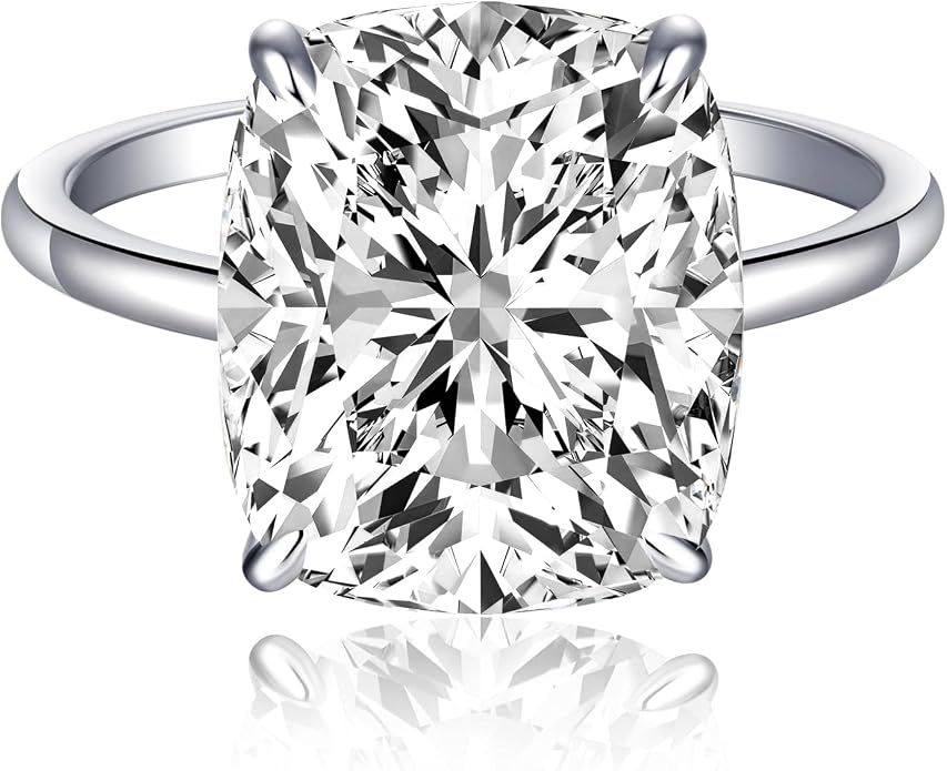 AVECON 3CT/5CT Elongated Cushion Cut Engagement Ring for Women, Promise Wedding Cubic Zirconia 14K Gold/White Gold Plated Band Size 5-9