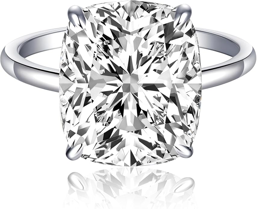 AVECON 3CT/5CT Elongated Cushion Cut Engagement Ring for Women, Promise Wedding Cubic Zirconia 14K Gold/White Gold Plated Band Size 5-9