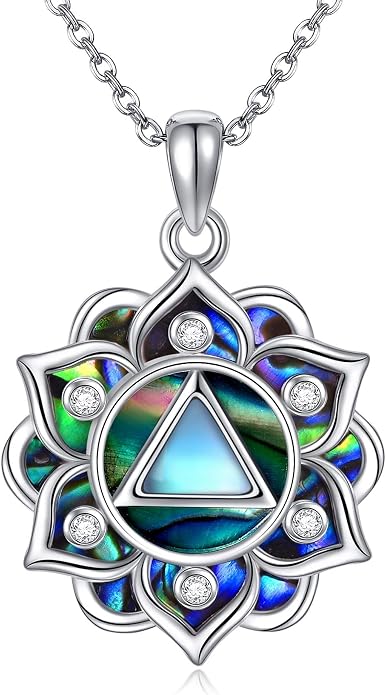 ONEFINITY Lotus Necklace 925 Sterling Silver Moonstone Pendant Necklace Yoga Lotus Jewelry for Women