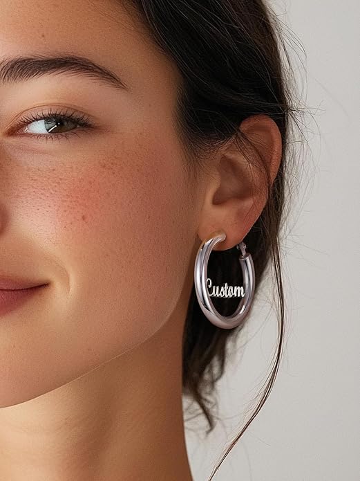 Stainless Steel Chunky Hoop Earrings For Women, Minimalist and Chic, Black/Gold Plated, Round Hoops Earrings Hypoallergenic, Size: 30mm/40mm/60mm/80mm, Come with Box