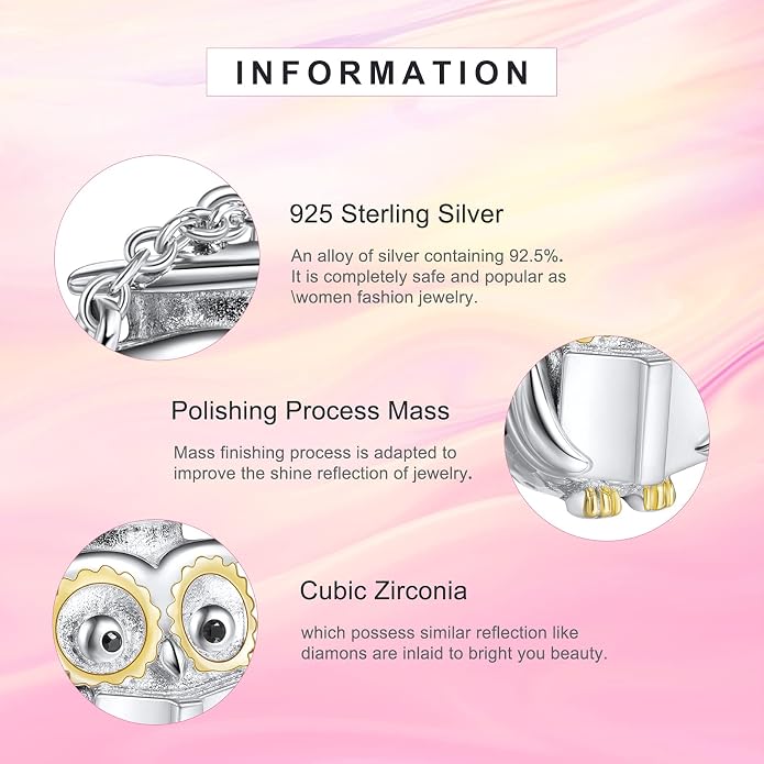 NINGAN 925 Sterling Silver Charm Golden Love Charm Buckle Safety Chain Travel Bead Firefly Dragonfly Pendant, Suitable for Women Bracelet and Necklace as Gift from Mom and Friends