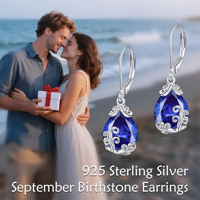 POPLYKE Celtic Filigree Teardrop Drop Dangle Earrings Sterling Silver Leverback Earrings Jewelry for Women