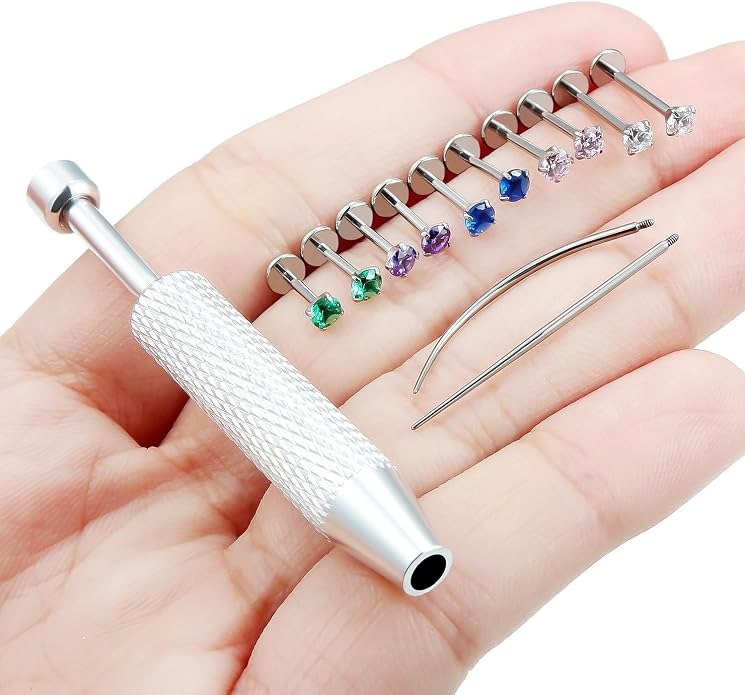 F136 Titanium 20/18/16g Internally Threaded Earrings Nose Rings Lip Medusa Studs 6/7/8/10mm Piercing Jewelry for Women Men