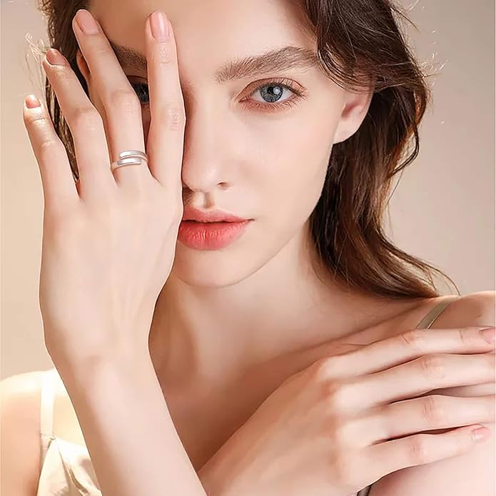 BEILIN 925 Sterling Silver Inspirational Jewelry Rings Adjustable Ring Personality Encouragement Gift for Teens Women