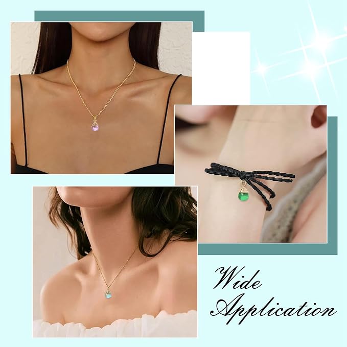 DanLingJewelry 50pcs Random Color Faceted Teardrop Glass Charms Crystal Glass Dangle Pendants with Wire Wrapped for Jewelry Making