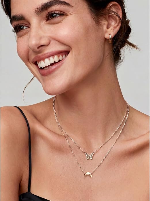 ChicSilver 925 Sterling Silver Cross/Heart/Butterfly/Star/Moon Necklace for Women, Hypoallergenic Dainty Small Silver Pendant Necklaces (with Gift Box)
