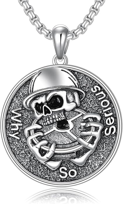 Skull/Skeleton Memento Mori Necklace 925 Sterling Silver Skull/Skeleton Pendant Hourglass Necklace Skull/Skeleton Jewelry for Men Women