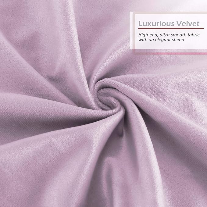 Nestl Throw Pillow Covers, Cozy Velvet Decorative Pillow Covers 12 x 20 Inches, Soft Solid Couch Pillow Covers for Sofa, Bed and Car, Set of 2 - Light Gray Lavender