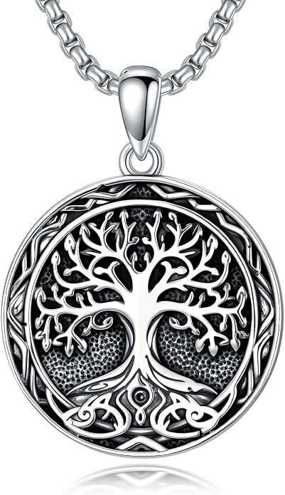 Tree of Life Necklace 925 Sterling Silver Abalone Shell Celtic Knot Tree Pendant Necklace Jewelry Gifts for Women Birthday Christmas