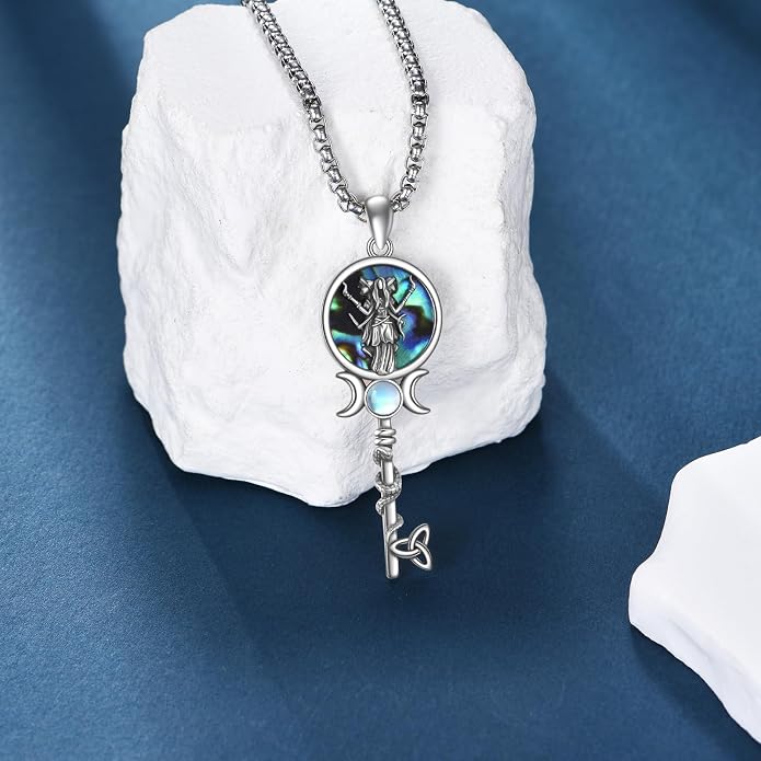 Thors Hammer Witches Knot Necklace Sterling Silver Celtic Witches Mjolnir Pendant Celtic Knot Viking Jewelry for Women Men