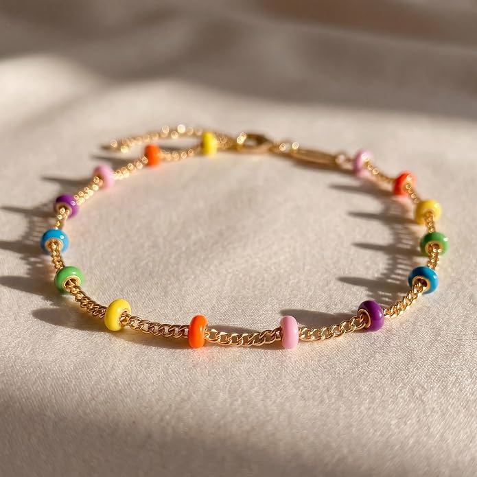 MEVECCO Anklet for Women Gold Chain 14K Gold Plated Dainty Boho Beach Summer Simple Foot Jewelry Ankle Bracelet