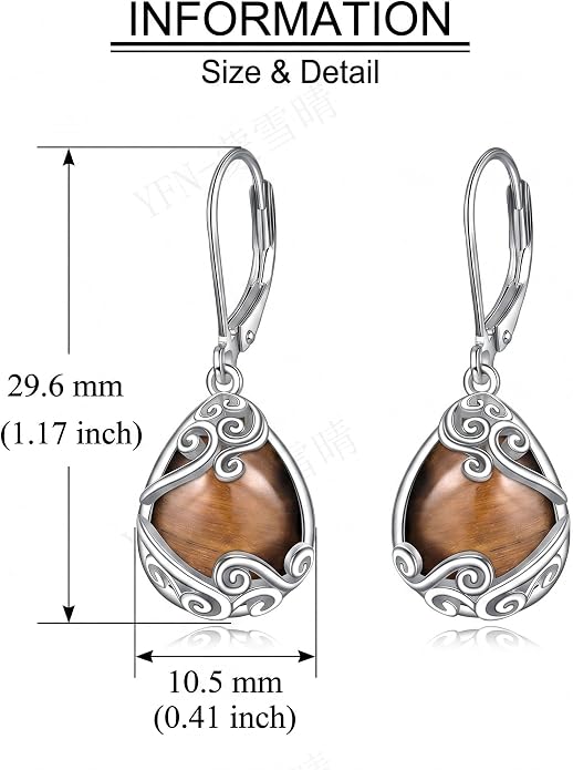 Teardrop Tree of Life/Filigree Earrings for Women Dangle Leverback Earrings Jewelry Gift Anniversary For Her