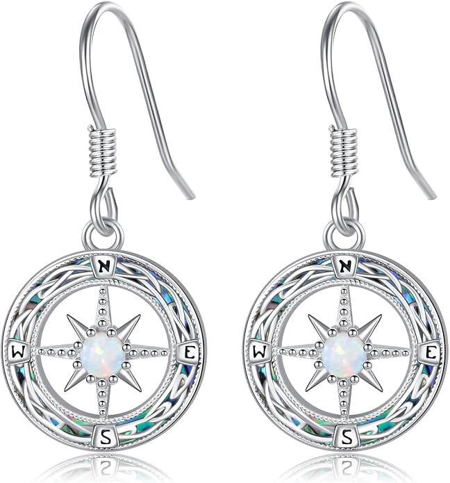 Celtic Knot Earrings 925 Sterling Silver Abalone Drop Dangle Celtic Earrings Gifts for Women