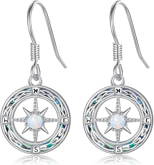 Celtic Knot Earrings 925 Sterling Silver Abalone Drop Dangle Celtic Earrings Gifts for Women