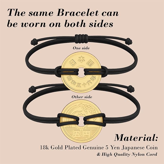 HOBBY OF KINGS Good Luck Coin Bracelet | 18k Gold Plated Wristband | Handmade Jewelry for Collectors and History Lovers