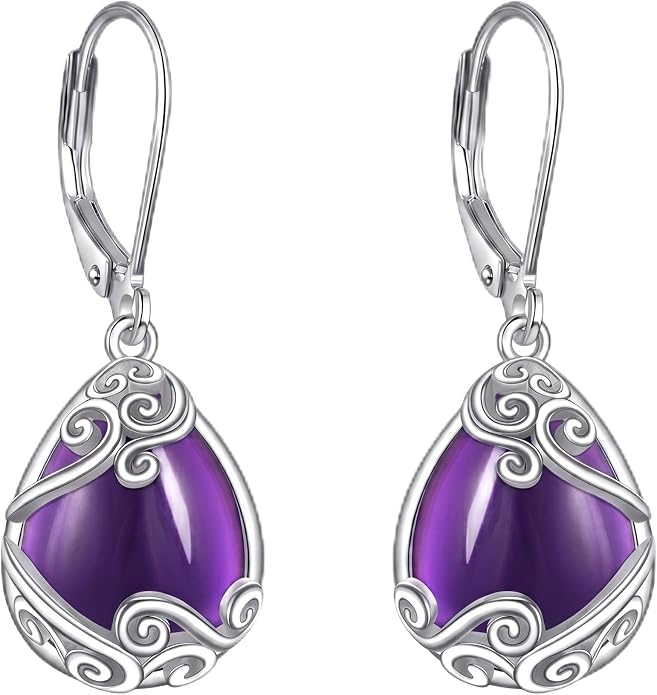 Teardrop Tree of Life/Filigree Earrings for Women Dangle Leverback Earrings Jewelry Gift Anniversary For Her