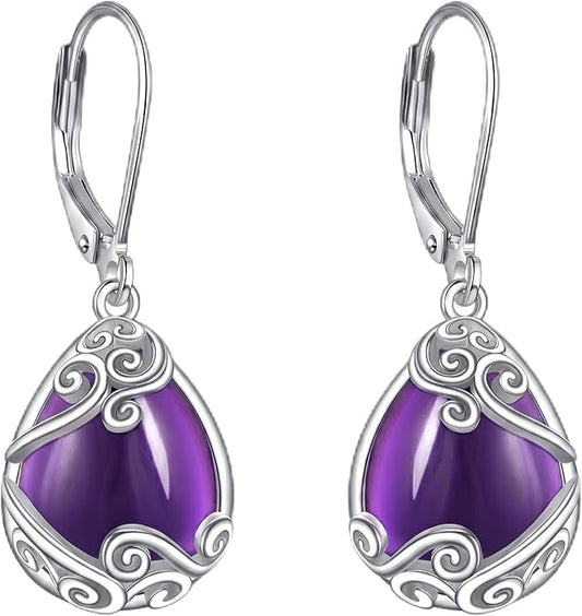 Teardrop Tree of Life/Filigree Earrings for Women Dangle Leverback Earrings Jewelry Gift Anniversary For Her