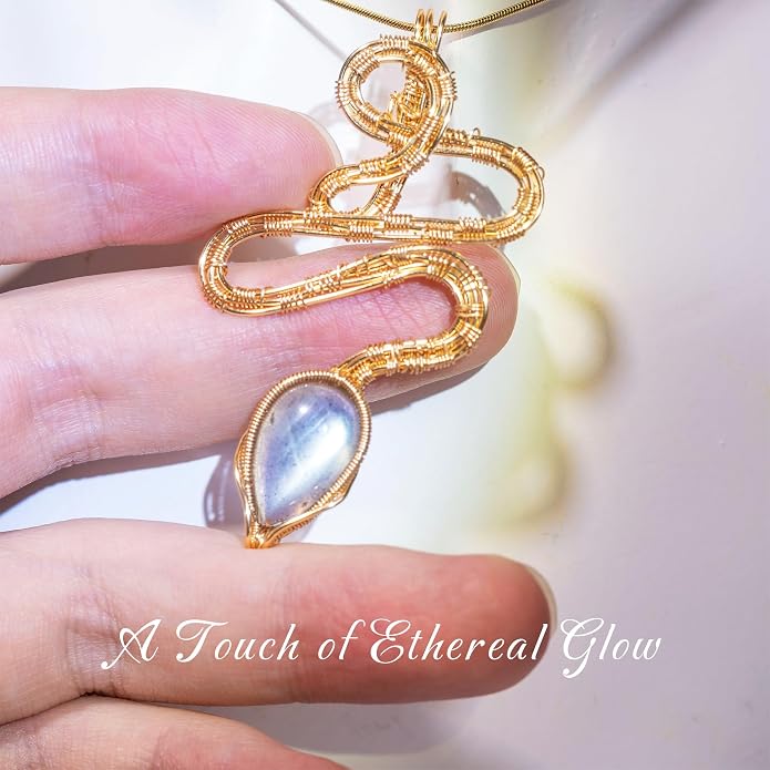 Natural Faceted Labradorite Pendant Necklace – Unique Stone of Magic & Transformation, Iridescent Flash Gemstone Jewelry, Handmade Healing Crystal Gift for Women, Birthday, Anniversary, Spiritual Awakening & Intuition