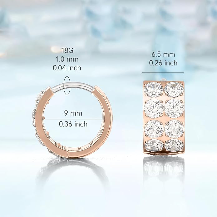 Limerencia G23 Pure Titanium Hypoallergenic Chunky Wide Hoop Earrings |Cubic Zirconia Earrings | for Women Pave 5A grade CZ Sparkly for Sensitive Ears