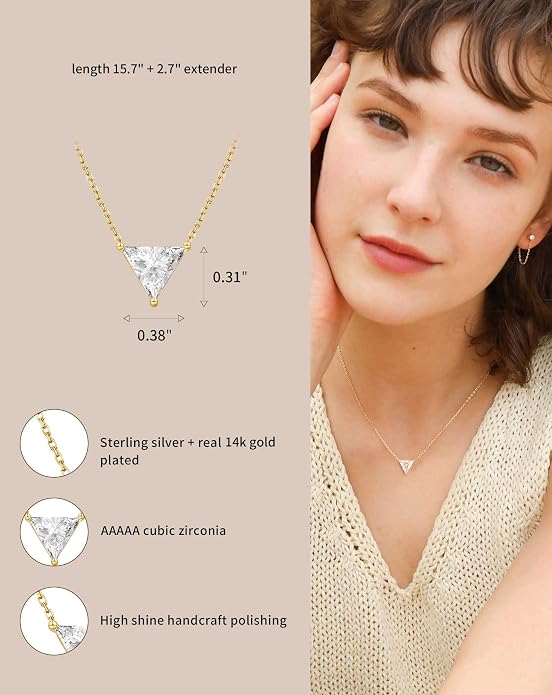 S.Leaf 18K Gold Plated Cubic Zirconia Choker Necklace for Women 925 Sterling Silver Layered Coin Moon Star Heart Circle Crystal Lariat Pendant Necklaces Gifts for Women Trendy