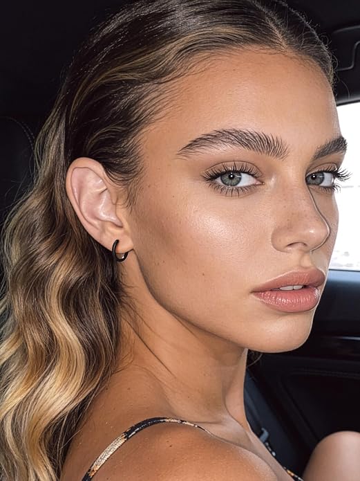 Bandmax 925 Sterling Silver Black Huggie Hoop Earrings 10mm Small Hypoallergenic Cartilage Piercing Jewelry for Women Men Gift