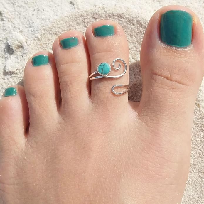 Sterling Silver Toe Ring, Handmade Adjustable Open Band, Minimalist Dainty Summer Beach Foot Jewelry for Women, Can Be Worn as Knuckle or Pinky Ring
