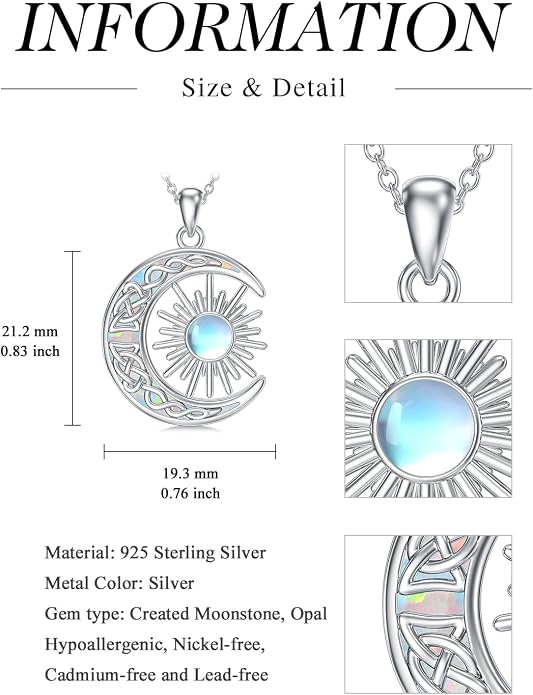 WINNICACA Tree of Life Necklace for Women Sterling Silver Crescent Moon Tree Moonstone Pendant Family Necklace for Mother Daughter Sister Gifts ﻿