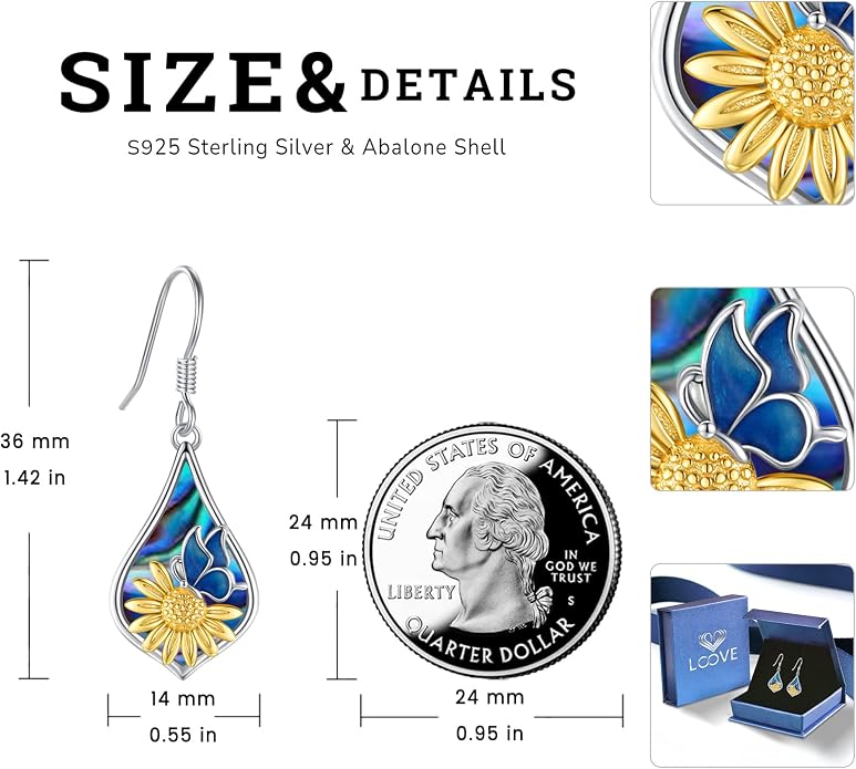 Tree of Life/Cat/Turtle/Butterfly/Flower/Celtic/Turquoise/Moonstone Dangle Earrings for Women Sterling Silver Cute Animals Drop Earrings Jewelry Gifts