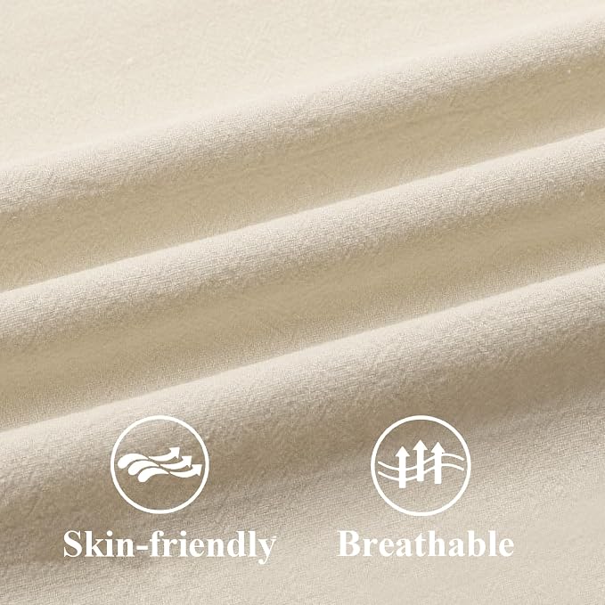 ZWJD Pillow Covers 18x18 Set of 2 Beige Throw Pillow Covers with Fringe Chic Cotton Decorative Pillows Square Cushion Covers for Sofa Couch Bed Living Room Farmhouse Boho Decor