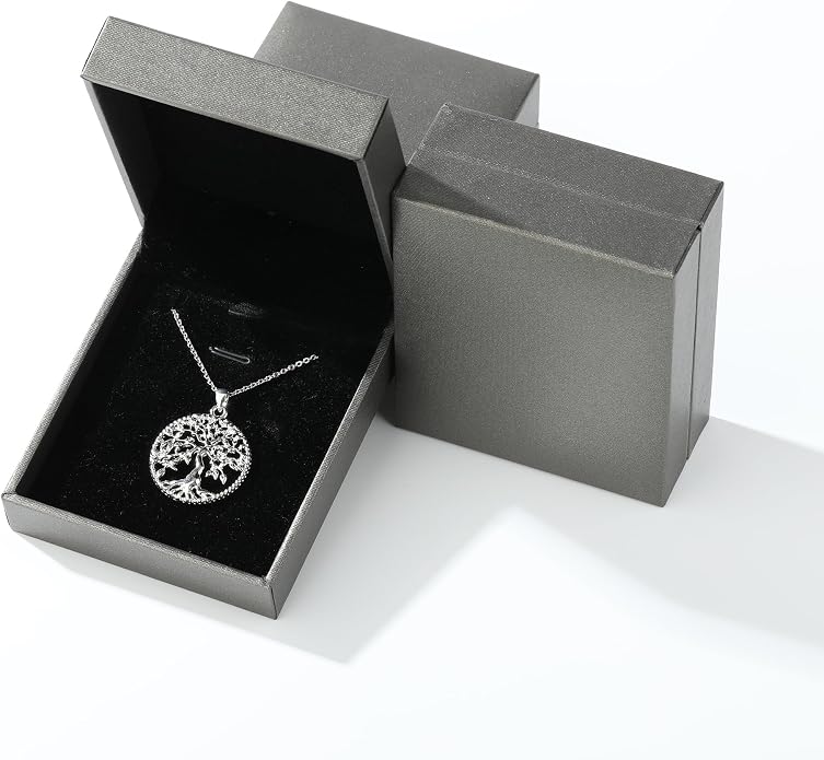 Tree of Life Necklace for Women, 925 Sterling Silver Pendant Necklace, Dainty Family Tree Celtic Jewelry, Birthday Anniversary Mothers Day Gift