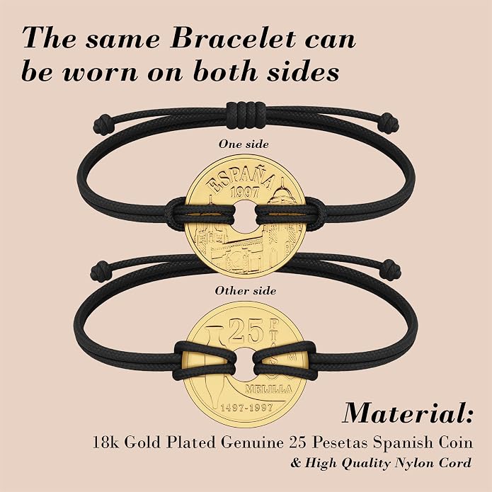 HOBBY OF KINGS Good Luck Coin Bracelet | 18k Gold Plated Wristband | Handmade Jewelry for Collectors and History Lovers