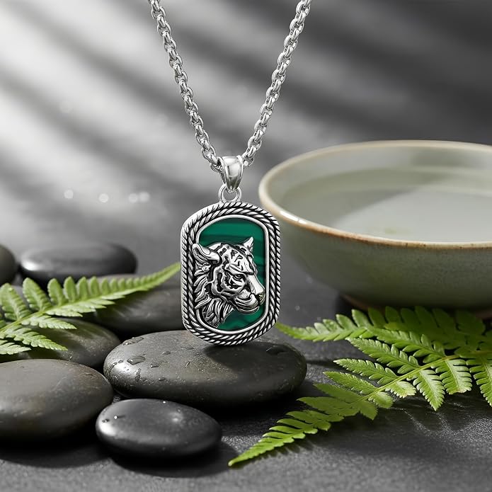 CRMAD Viking Owl/Raven Necklace Vintage Animal Totem Pendant Rune of Lune Jewelry Gift for Men and Women 24 in Chain