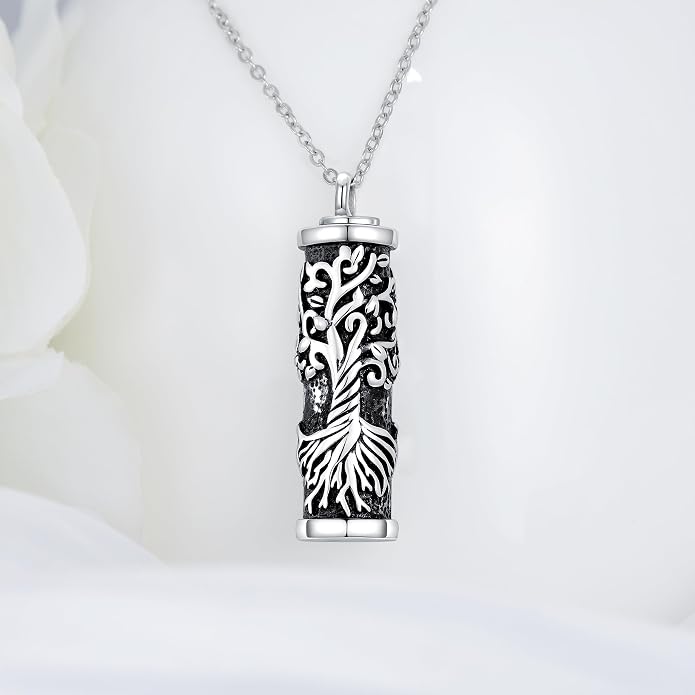 VONALA Gothic Necklace 925 Sterling Silver Punk Dagger/Thor Hammer/Arrowhead Wolf/Lion/Tree of Life Urn Pendant Necklace Viking Amulet Pagan Jewelry Gifts for Women Men Unsex
