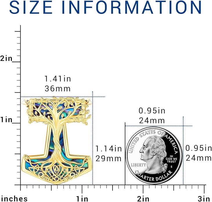 Eusense Viking Jewelry for Men Women Sterling Silver 925 Mjolnir Thors Hammer Pendant Celtic Cross Necklace Wolf Odin Raven Freya Goddess Norse Pagan Compass Vegvisir Yggdrasil Nordic Viking Necklaces Gifts