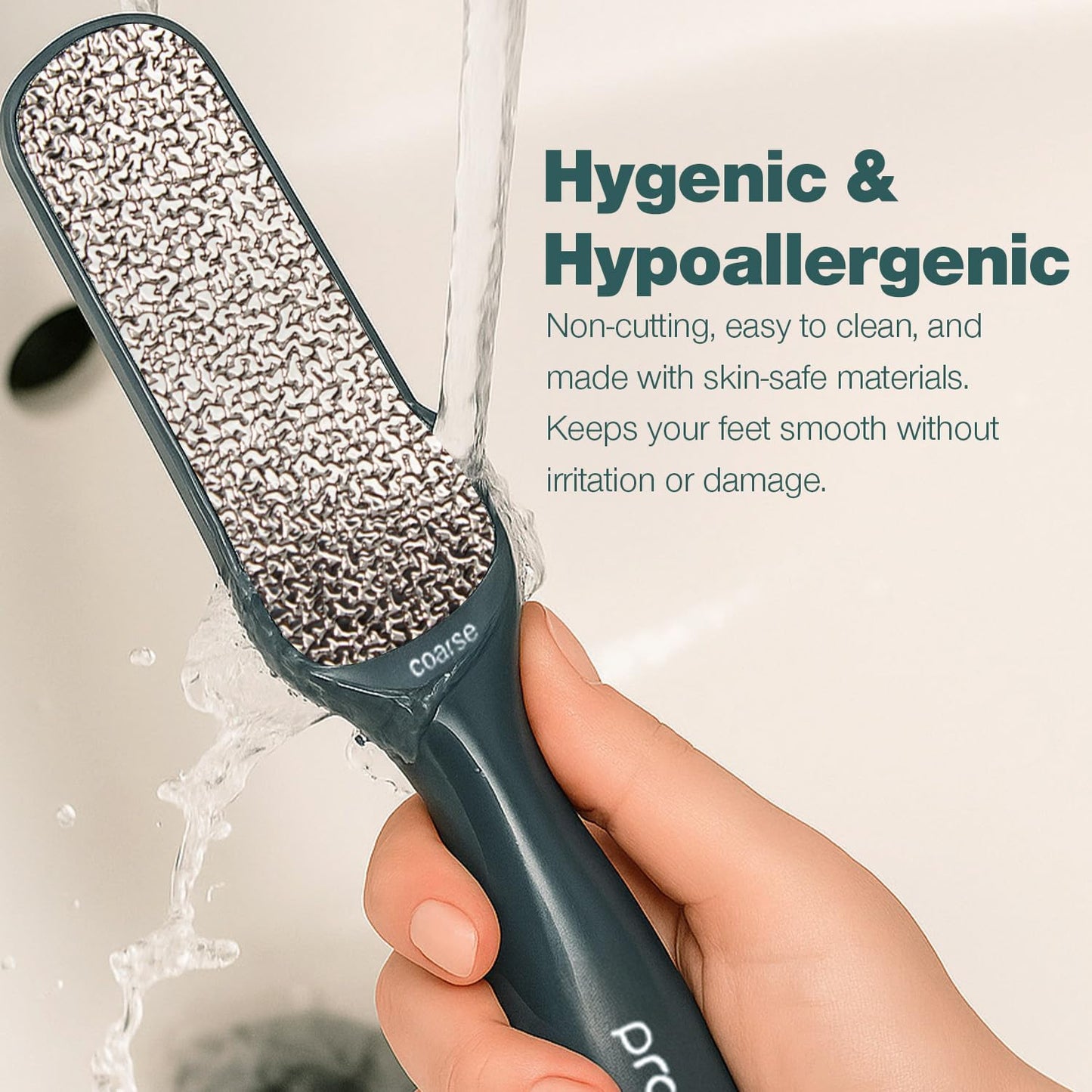 Probelle Double Sided Multidirectional Nickel Foot File Callus Remover - Immediately Reduces calluses and Corns to Powder for Instant Results, Safe Tool (Dark Grey)